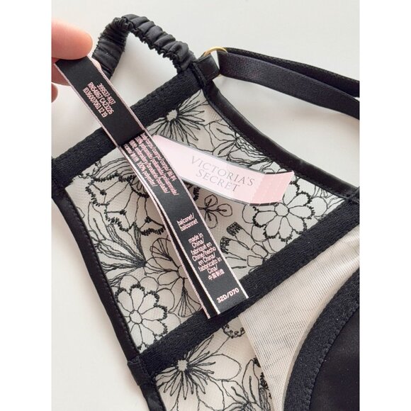 NWT VICTORIA'S SECRET Very Sexy Floral Embroidered Push-Up Bustier Bra, Size 32D - Picture 12 of 16